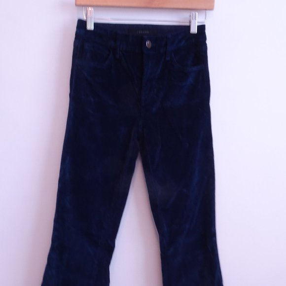 J BRAND JOAN Velvet Super High Rise Wide Flared Pants Jeans 26 Indigo NWT 248 - Picture 1 of 11